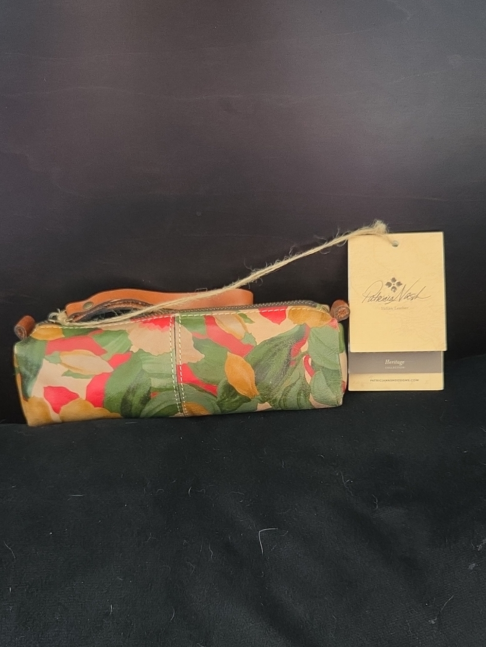 Patricia Nash Isla Oblong Leather Case Wristlet Spring Lily Floral Pouch - NWT